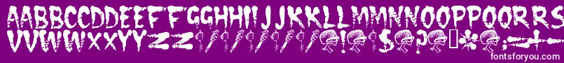 Cramps Font – White Fonts on Purple Background