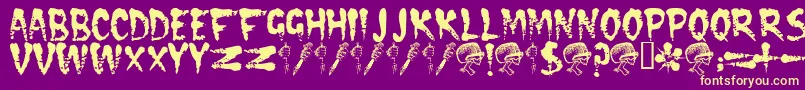 Cramps Font – Yellow Fonts on Purple Background
