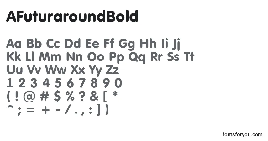 Czcionka AFuturaroundBold – alfabet, cyfry, specjalne znaki