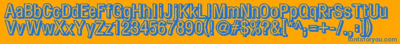 Fear Font – Blue Fonts on Orange Background