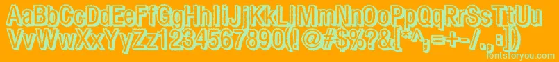 Fear Font – Green Fonts on Orange Background