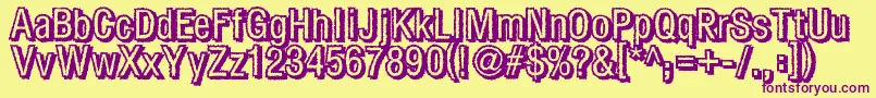 Fear Font – Purple Fonts on Yellow Background