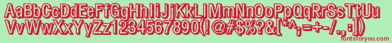 Fear Font – Red Fonts on Green Background
