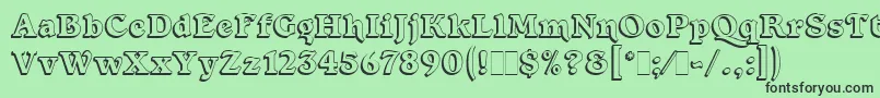 フォントForestShadedLetPlain.1.0 – 緑の背景に黒い文字