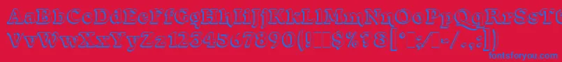 ForestShadedLetPlain.1.0-Schriftart – Blaue Schriften auf rotem Hintergrund
