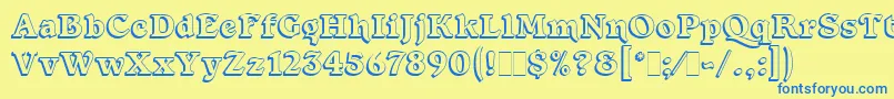 ForestShadedLetPlain.1.0 Font – Blue Fonts on Yellow Background