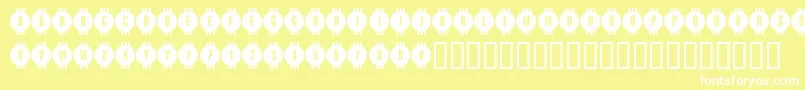 フォントDecorina – 黄色い背景に白い文字