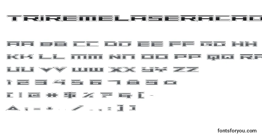 Шрифт Triremelaseracad – алфавит, цифры, специальные символы