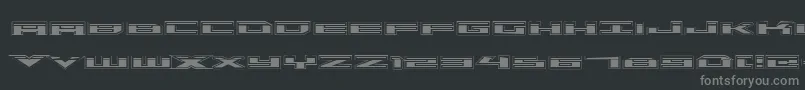 フォントTriremelaseracad – 黒い背景に灰色の文字