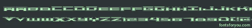 フォントTriremelaseracad – 黒い背景に緑の文字