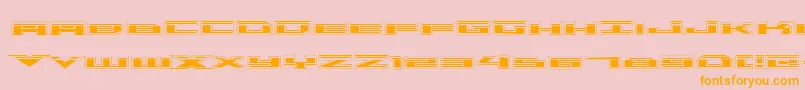 Triremelaseracad-Schriftart – Orangefarbene Schriften auf rosa Hintergrund