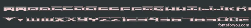 フォントTriremelaseracad – 黒い背景にピンクのフォント
