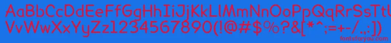 LexiereadableRegular Font – Red Fonts on Blue Background
