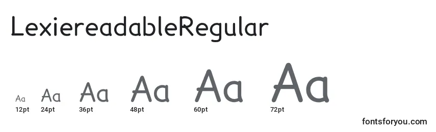 Размеры шрифта LexiereadableRegular
