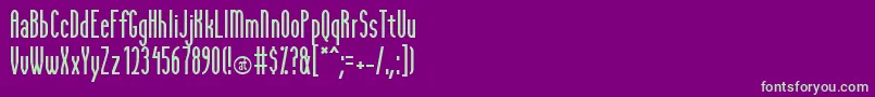 PfeifferTall Font – Green Fonts on Purple Background