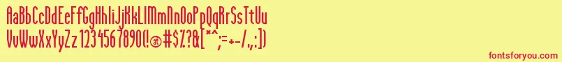 PfeifferTall Font – Red Fonts on Yellow Background