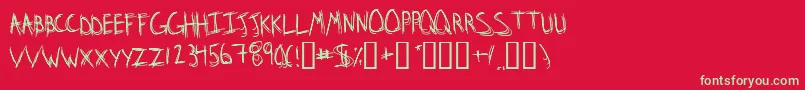 StridslystenMedium Font – Green Fonts on Red Background