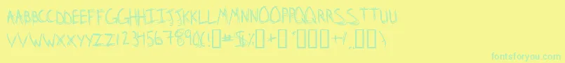 Police StridslystenMedium – polices vertes sur fond jaune