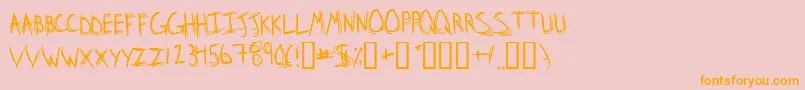 StridslystenMedium Font – Orange Fonts on Pink Background