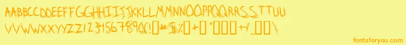 En savoir plus sur la police StridslystenMedium Police StridslystenMedium – polices orange sur fond jaune