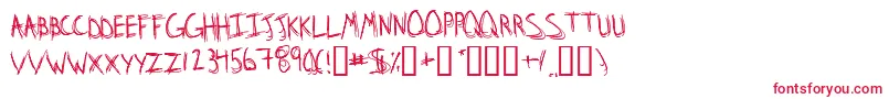 StridslystenMedium Font – Red Fonts on White Background