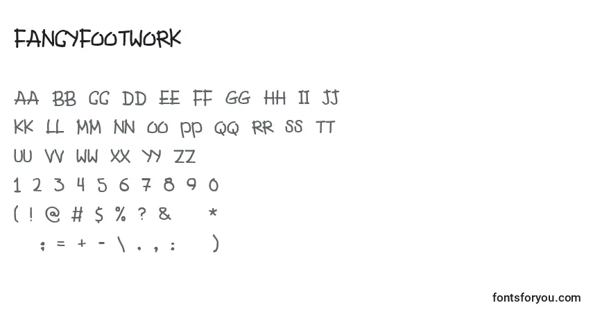 Fuente Fancyfootwork - alfabeto, números, caracteres especiales