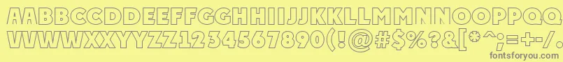 PlakattitulotlExtrabold Font – Gray Fonts on Yellow Background