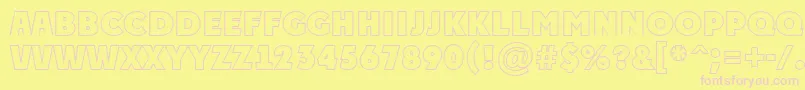 PlakattitulotlExtrabold Font – Pink Fonts on Yellow Background