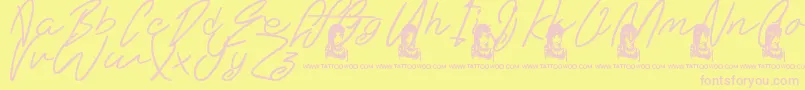 EternalFascination Font – Pink Fonts on Yellow Background