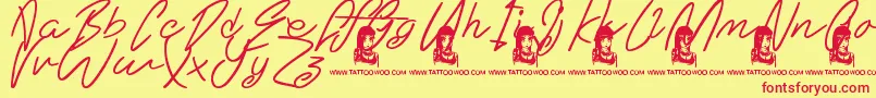 EternalFascination Font – Red Fonts on Yellow Background