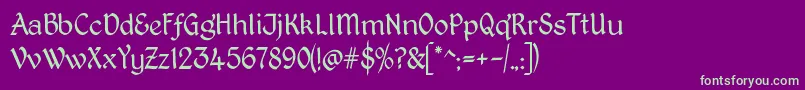 KingthingsPetrockLight Font – Green Fonts on Purple Background