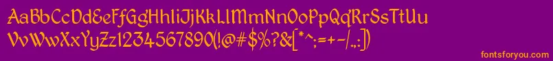 KingthingsPetrockLight Font – Orange Fonts on Purple Background