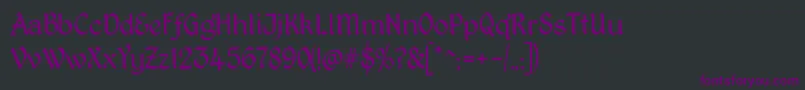 Шрифт KingthingsPetrockLight – фиолетовые шрифты на чёрном фоне