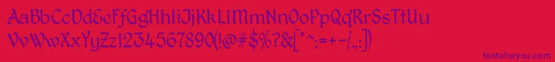 KingthingsPetrockLight Font – Purple Fonts on Red Background