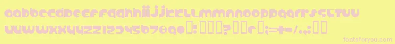 AnabolicSpheroid-Schriftart – Rosa Schriften auf gelbem Hintergrund