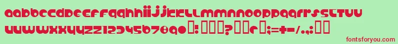AnabolicSpheroid-Schriftart – Rote Schriften auf grünem Hintergrund