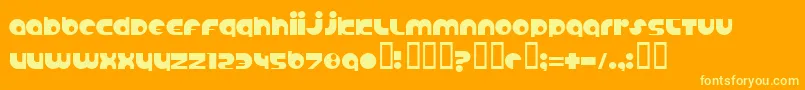 AnabolicSpheroid Font – Yellow Fonts on Orange Background