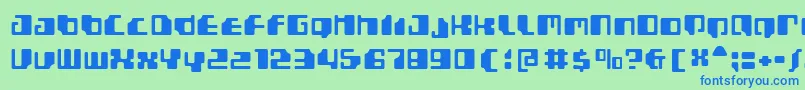 Шрифт Gamma1500 – синие шрифты на зелёном фоне
