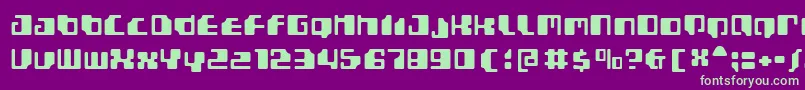 フォントGamma1500 – 紫の背景に緑のフォント