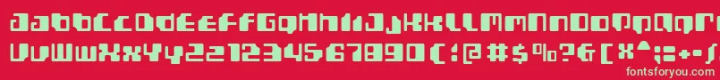 フォントGamma1500 – 赤い背景に緑の文字