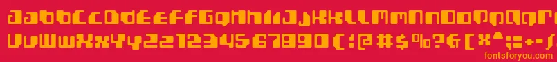 フォントGamma1500 – 赤い背景にオレンジの文字