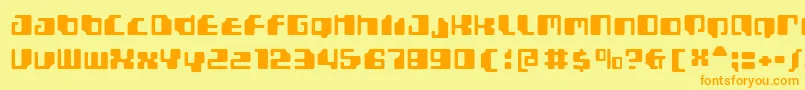 フォントGamma1500 – オレンジの文字が黄色の背景にあります。