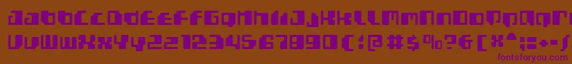 Gamma1500-fontti – violetit fontit ruskealla taustalla
