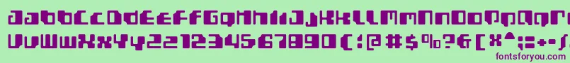 Gamma1500-fontti – violetit fontit vihreällä taustalla