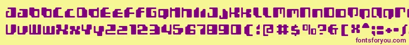 Gamma1500-fontti – violetit fontit keltaisella taustalla