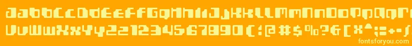 Gamma1500-Schriftart – Gelbe Schriften auf orangefarbenem Hintergrund