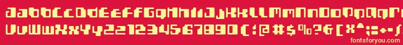 フォントGamma1500 – 黄色の文字、赤い背景