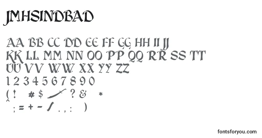 Czcionka JmhSindbad (86139) – alfabet, cyfry, specjalne znaki