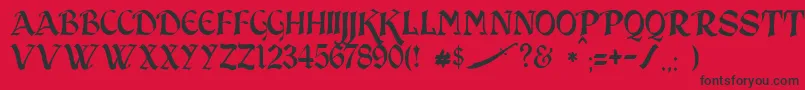 JmhSindbad Font – Black Fonts on Red Background
