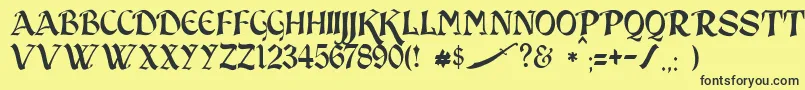JmhSindbad Font – Black Fonts on Yellow Background